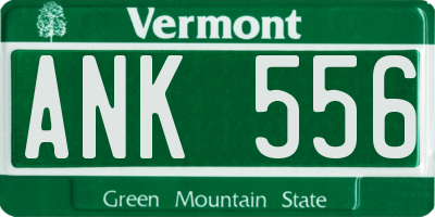VT license plate ANK556