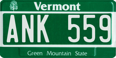 VT license plate ANK559