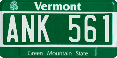 VT license plate ANK561