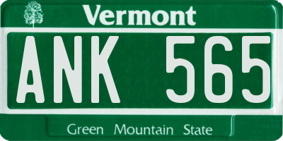 VT license plate ANK565