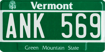 VT license plate ANK569
