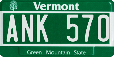 VT license plate ANK570