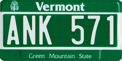 VT license plate ANK571