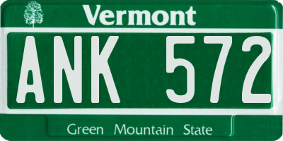 VT license plate ANK572
