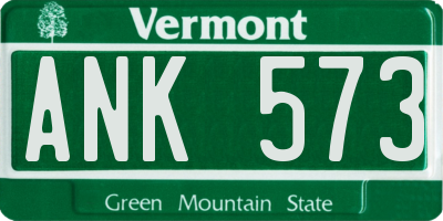 VT license plate ANK573