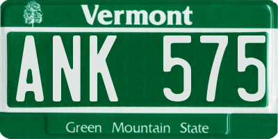 VT license plate ANK575
