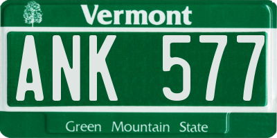 VT license plate ANK577
