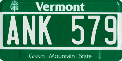 VT license plate ANK579