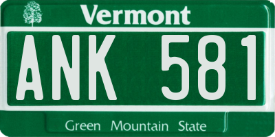 VT license plate ANK581