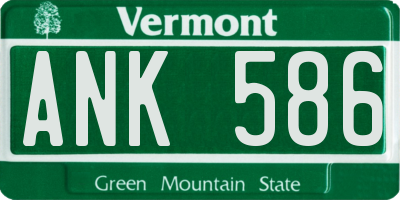 VT license plate ANK586