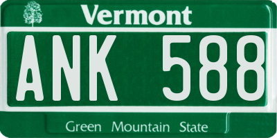 VT license plate ANK588