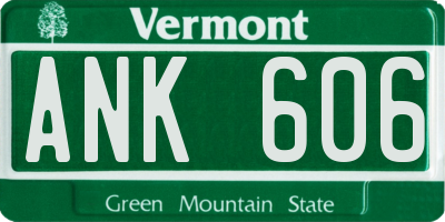 VT license plate ANK606