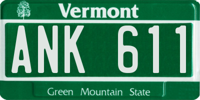 VT license plate ANK611