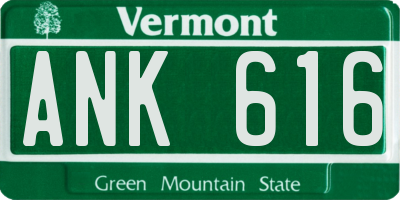 VT license plate ANK616