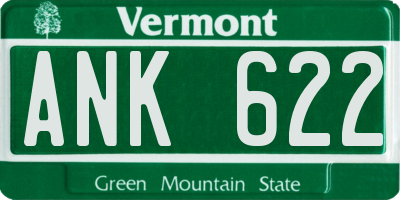 VT license plate ANK622