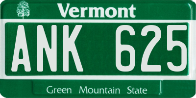 VT license plate ANK625
