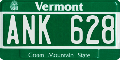 VT license plate ANK628