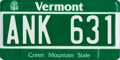 VT license plate ANK631