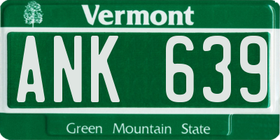 VT license plate ANK639