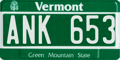 VT license plate ANK653