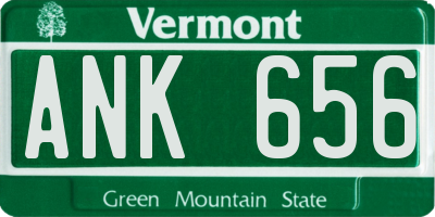 VT license plate ANK656
