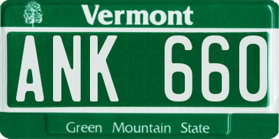 VT license plate ANK660