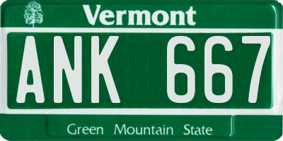 VT license plate ANK667