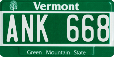 VT license plate ANK668