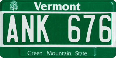 VT license plate ANK676