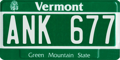 VT license plate ANK677