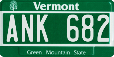 VT license plate ANK682