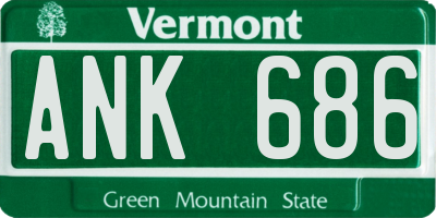 VT license plate ANK686