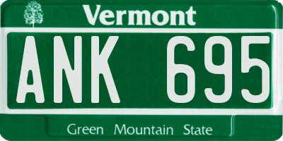 VT license plate ANK695