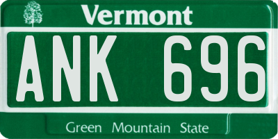 VT license plate ANK696