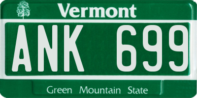 VT license plate ANK699