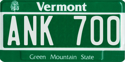 VT license plate ANK700
