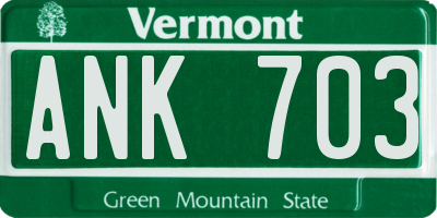 VT license plate ANK703