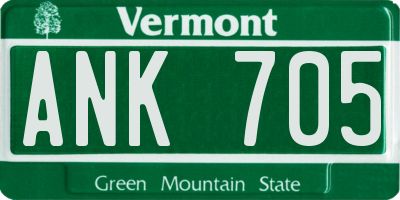 VT license plate ANK705