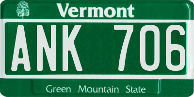 VT license plate ANK706