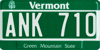 VT license plate ANK710