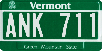 VT license plate ANK711
