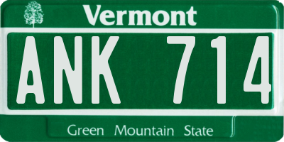 VT license plate ANK714