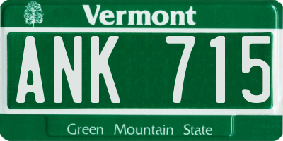 VT license plate ANK715