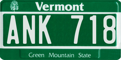 VT license plate ANK718