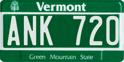 VT license plate ANK720
