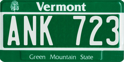 VT license plate ANK723