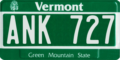VT license plate ANK727