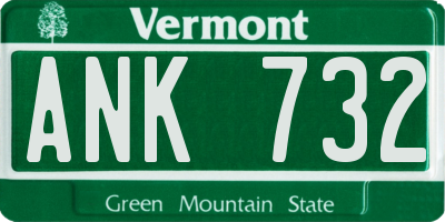 VT license plate ANK732