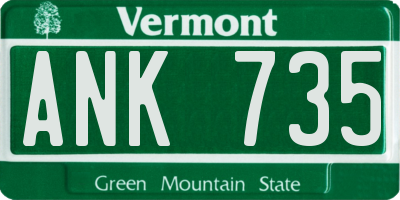 VT license plate ANK735
