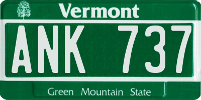 VT license plate ANK737